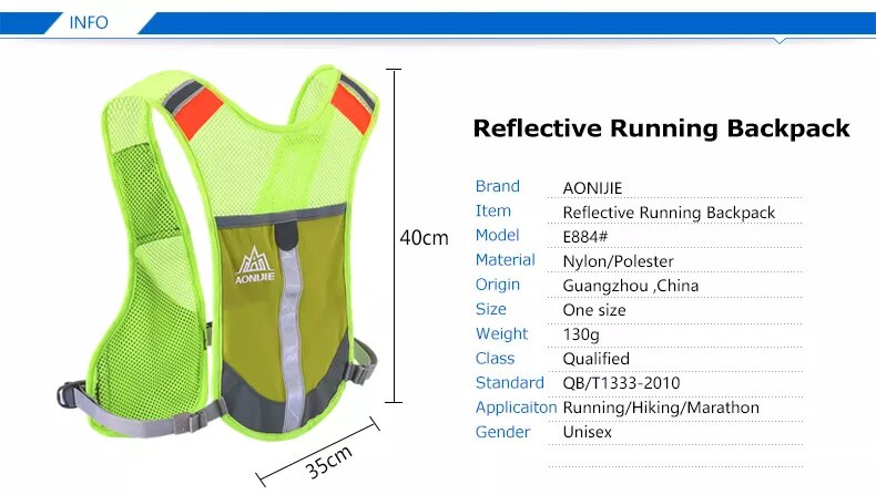 AONIJIE Reflective Running Vest